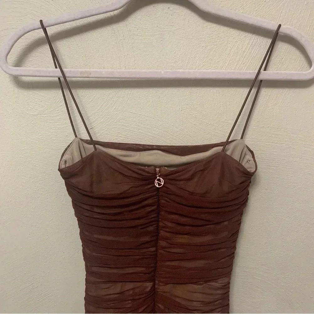 Nookie Mecca Mini Dress in Chocolate Size Small